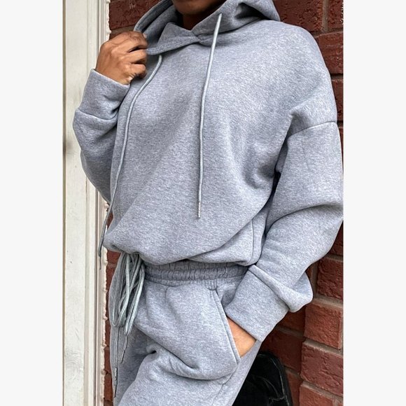 (NWT) Hoodie Jogger Set - Fleece Lined - Grey - Picture 1 of 7